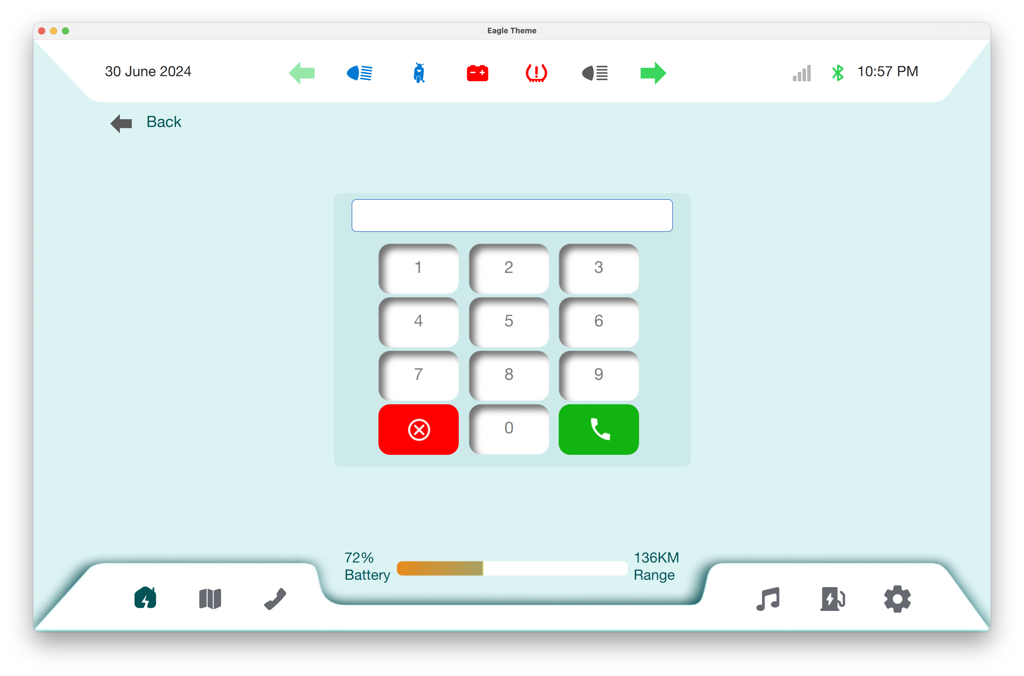 Phone Dial Pad Qt/QML interface screenshot