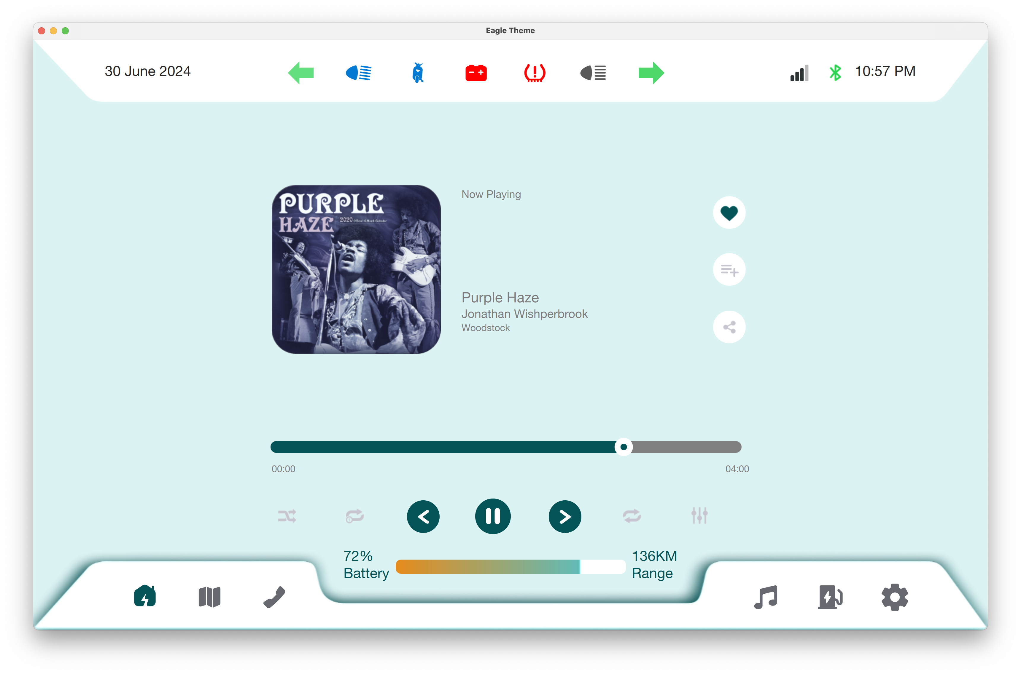 Music Player Qt/QML interface screenshot