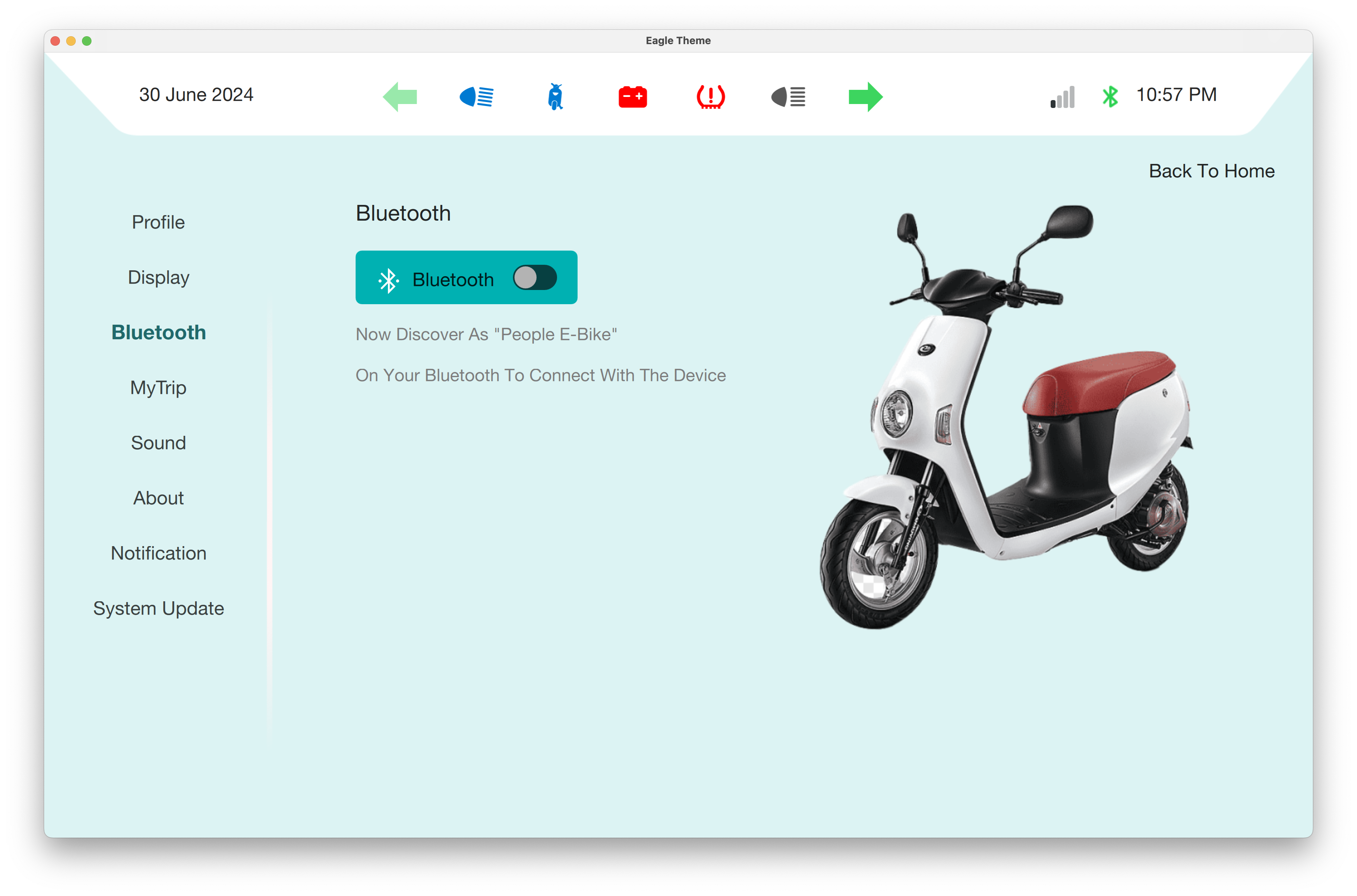Bluetooth Pairing Qt/QML interface screenshot