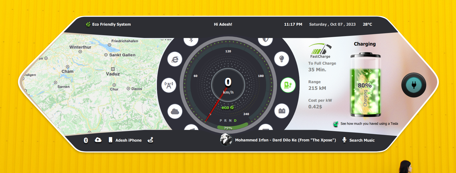 Charging Detail View Qt/QML interface screenshot