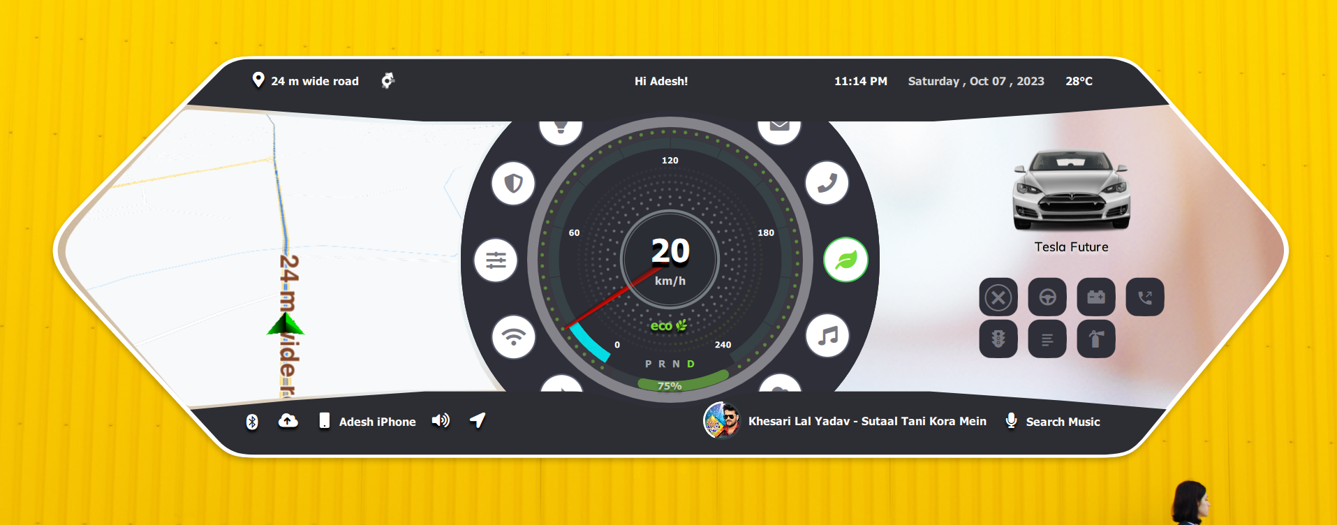 Compact Map And Controls View Qt/QML interface screenshot