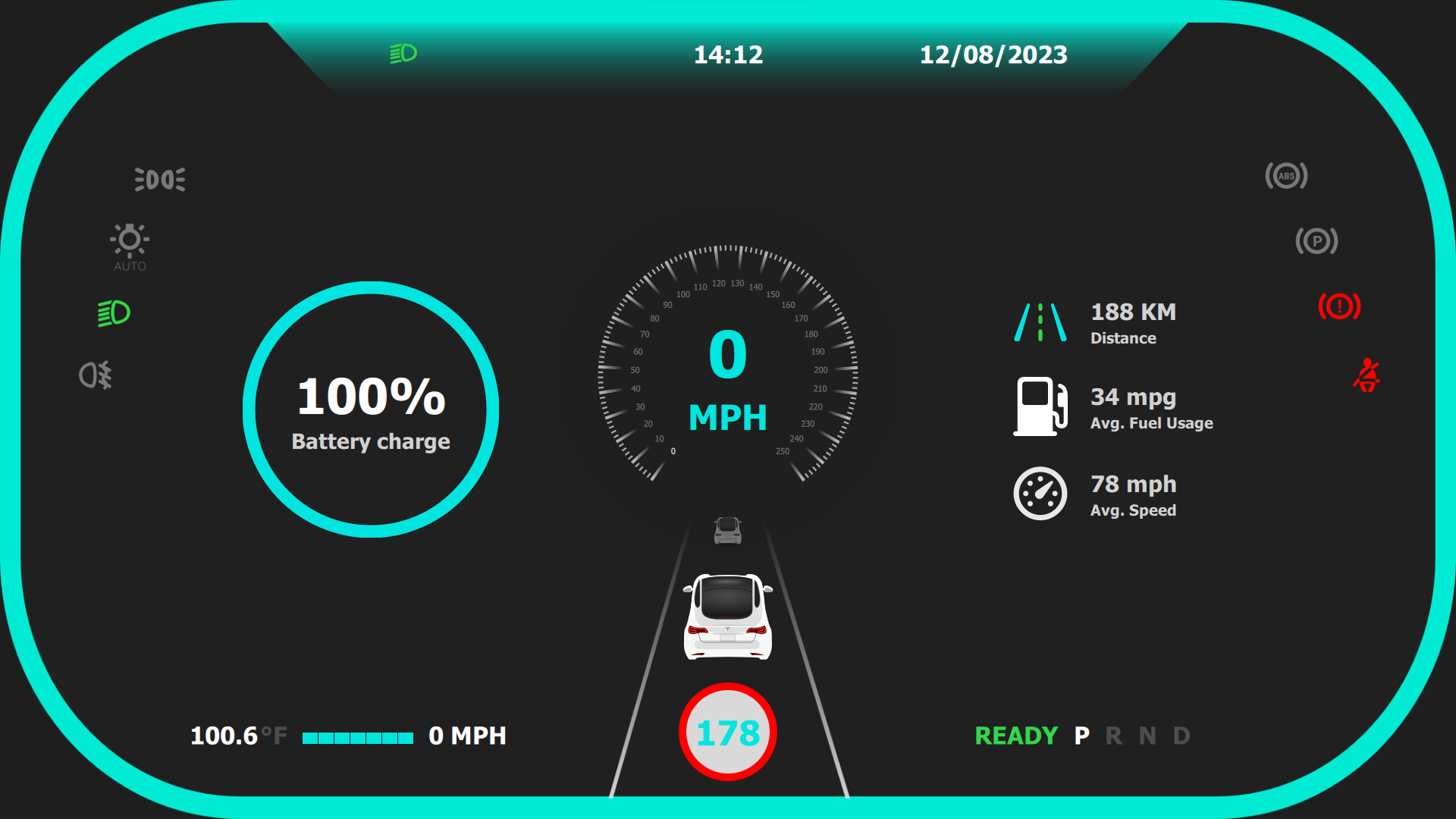 Full Battery Idle State Qt/QML interface screenshot
