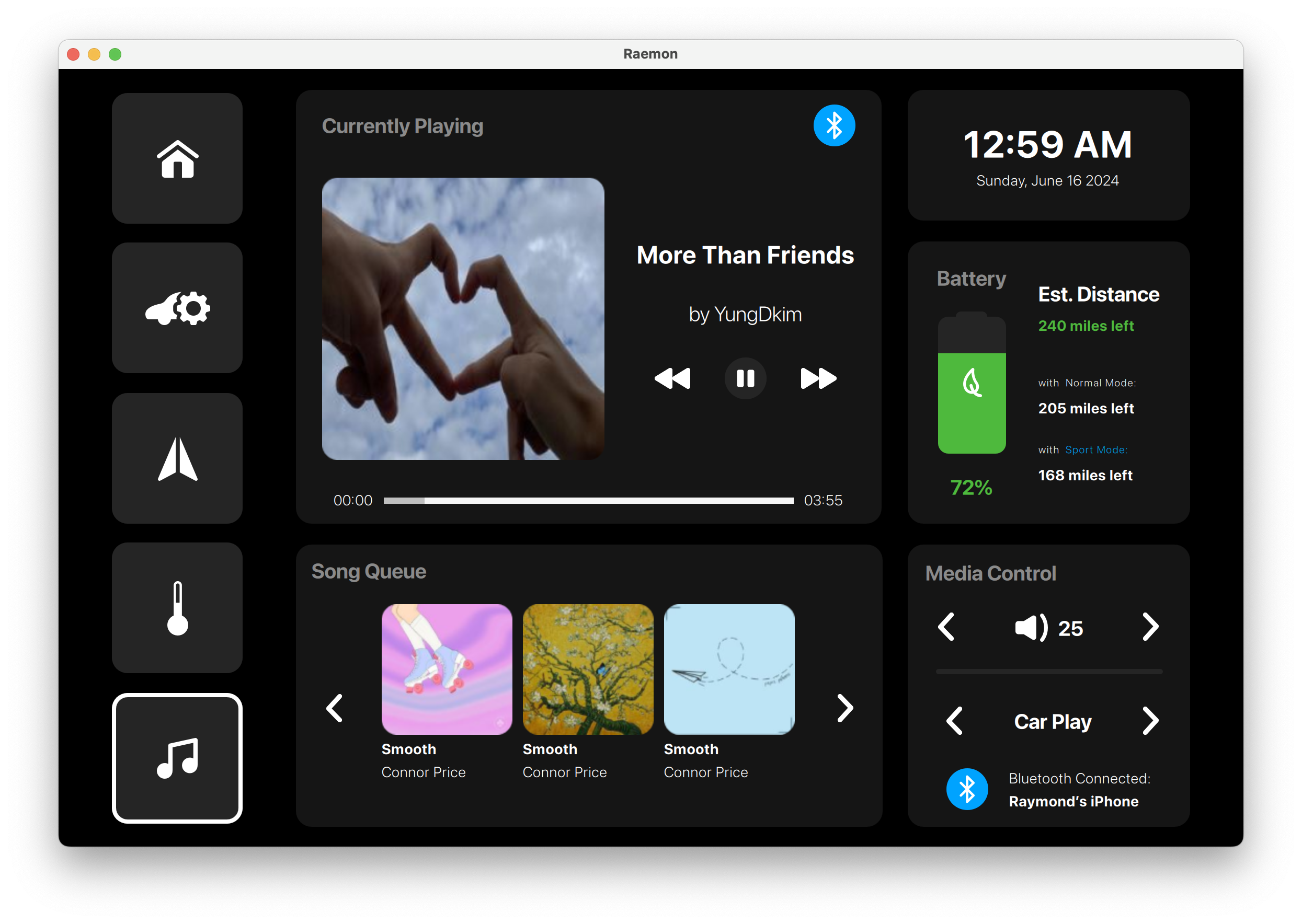 Spotify Playback And Queue Qt/QML interface screenshot
