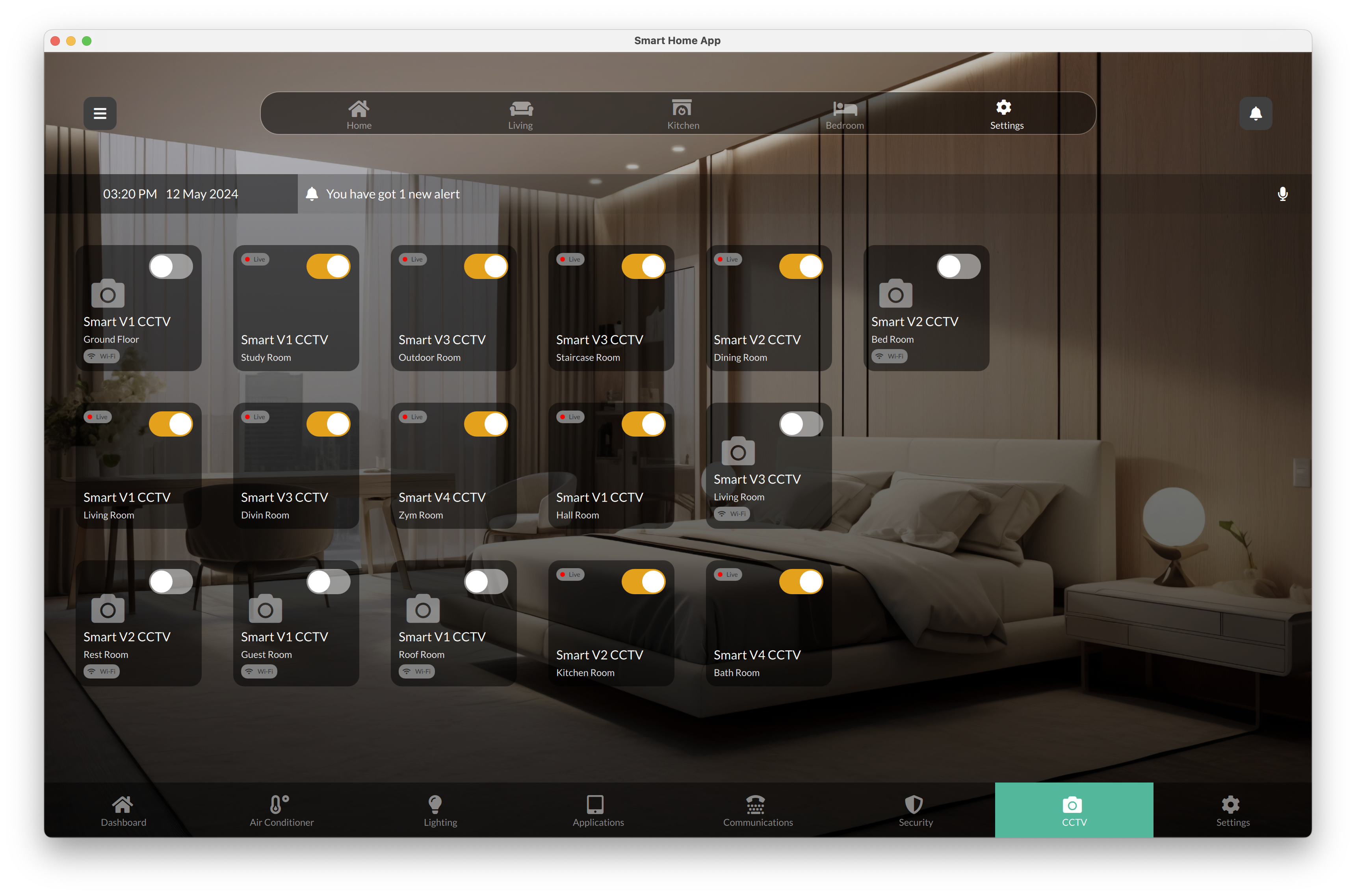 Camera Device Grid Qt/QML interface screenshot