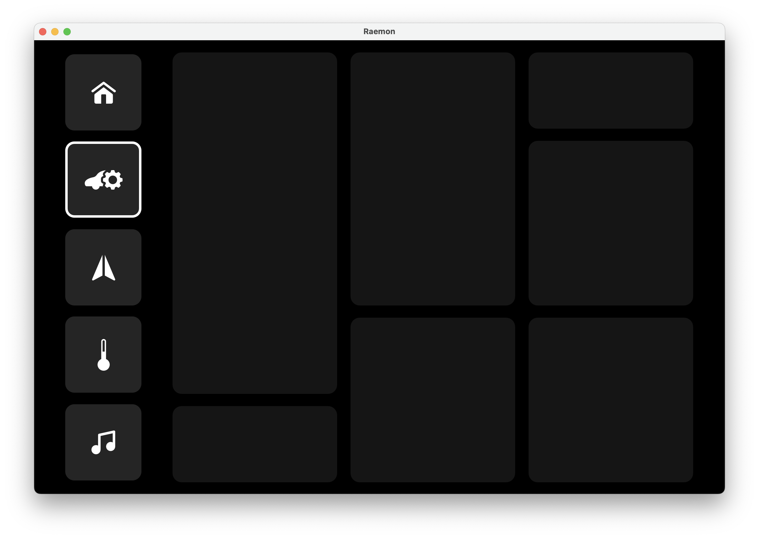 Vehicle Status Layout Qt/QML interface screenshot