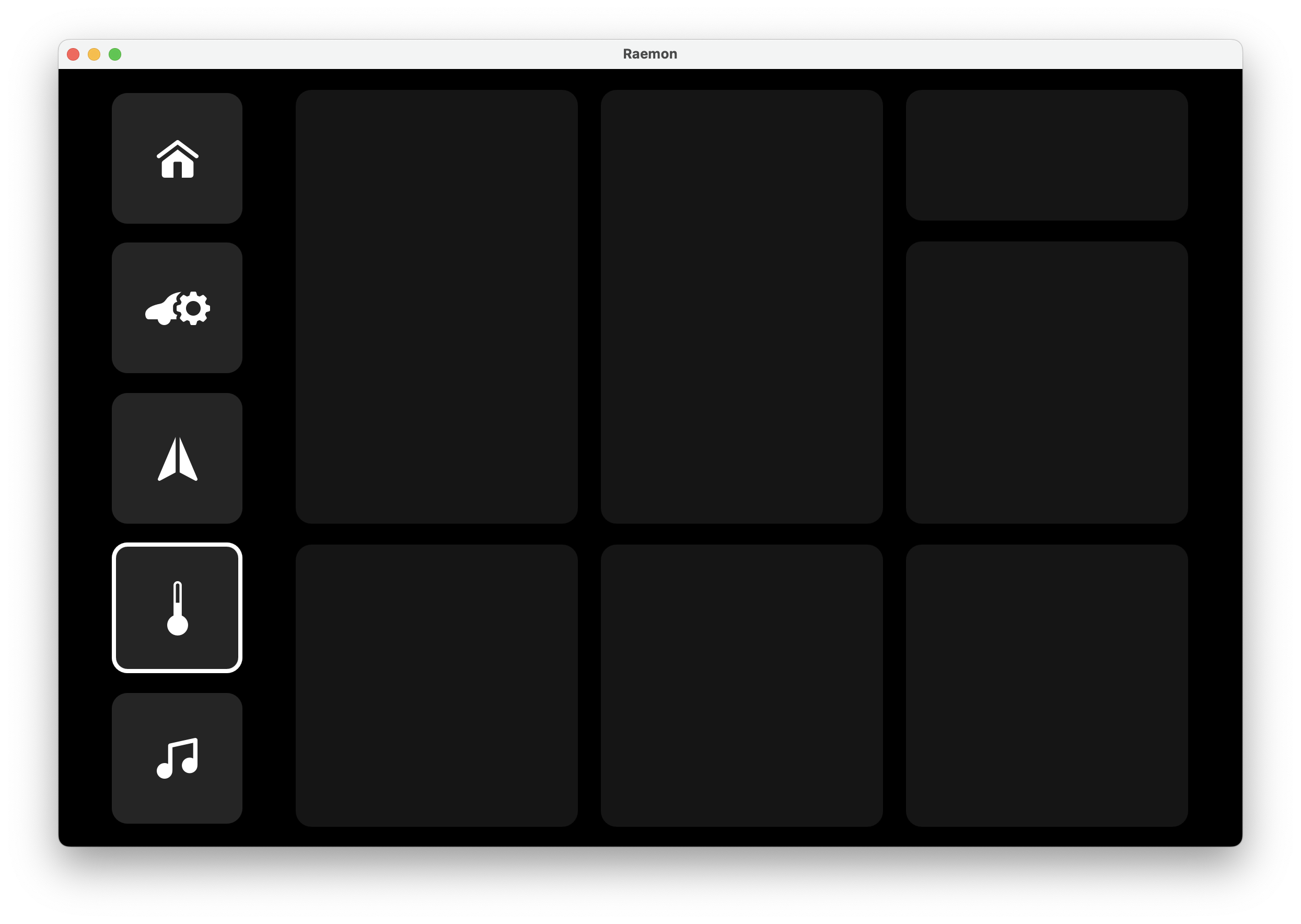 Climate Control Layout Qt/QML interface screenshot