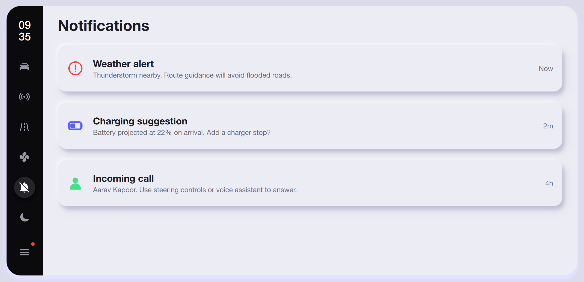 Notification Center — Light Theme Qt/QML interface screenshot
