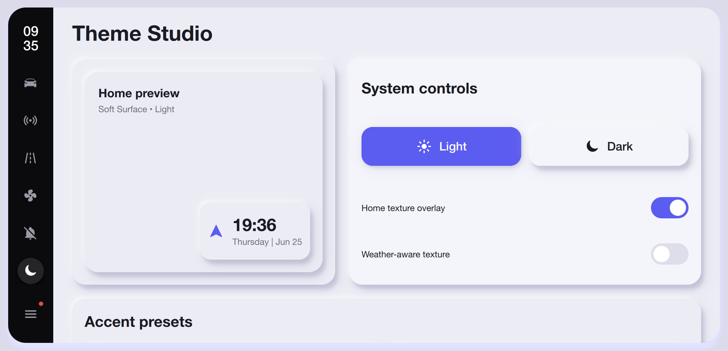 Theme Studio — Light Mode Selected Qt/QML interface screenshot