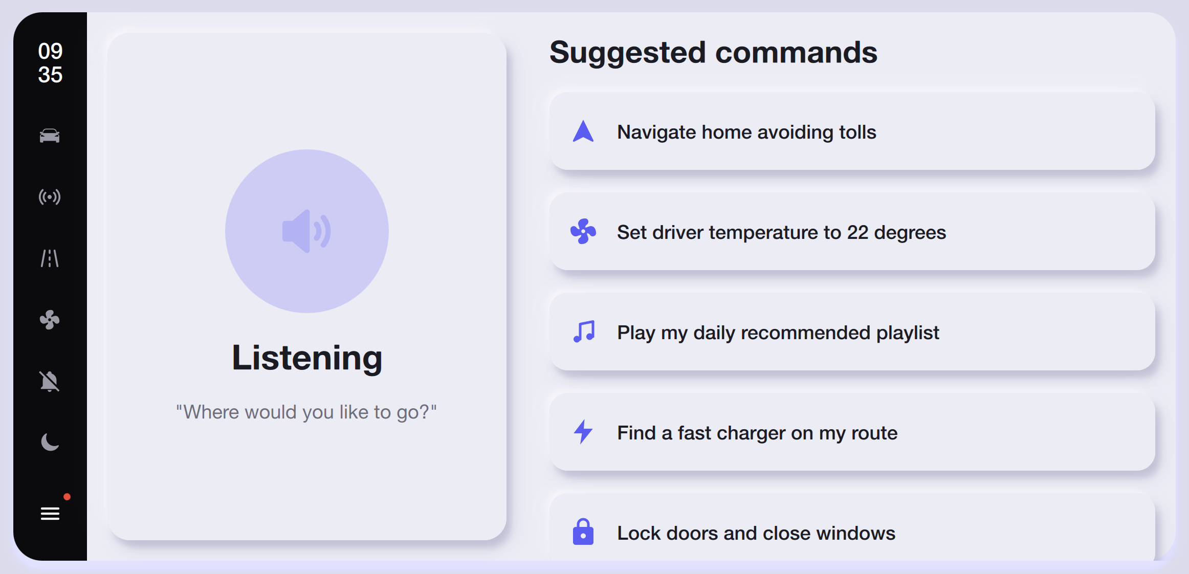 Voice Assistant — Light Theme Qt/QML interface screenshot