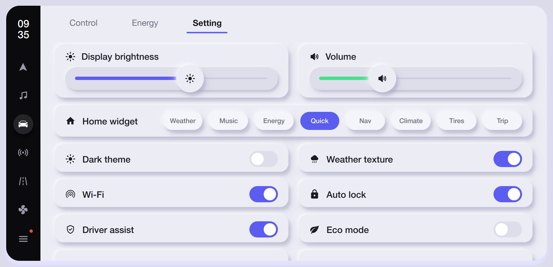 System Settings — Light Theme Qt/QML interface screenshot