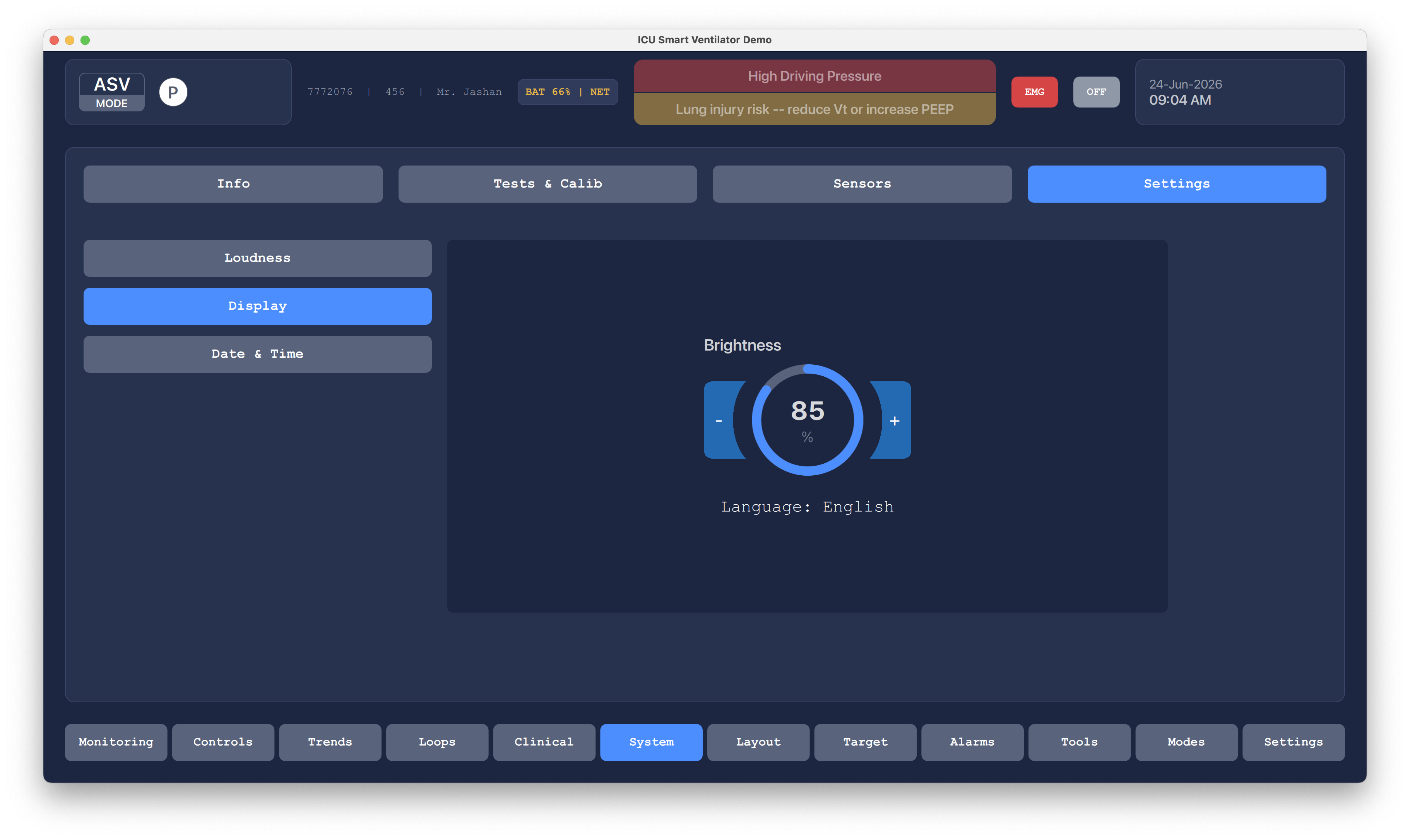 Alarm History Qt/QML interface screenshot