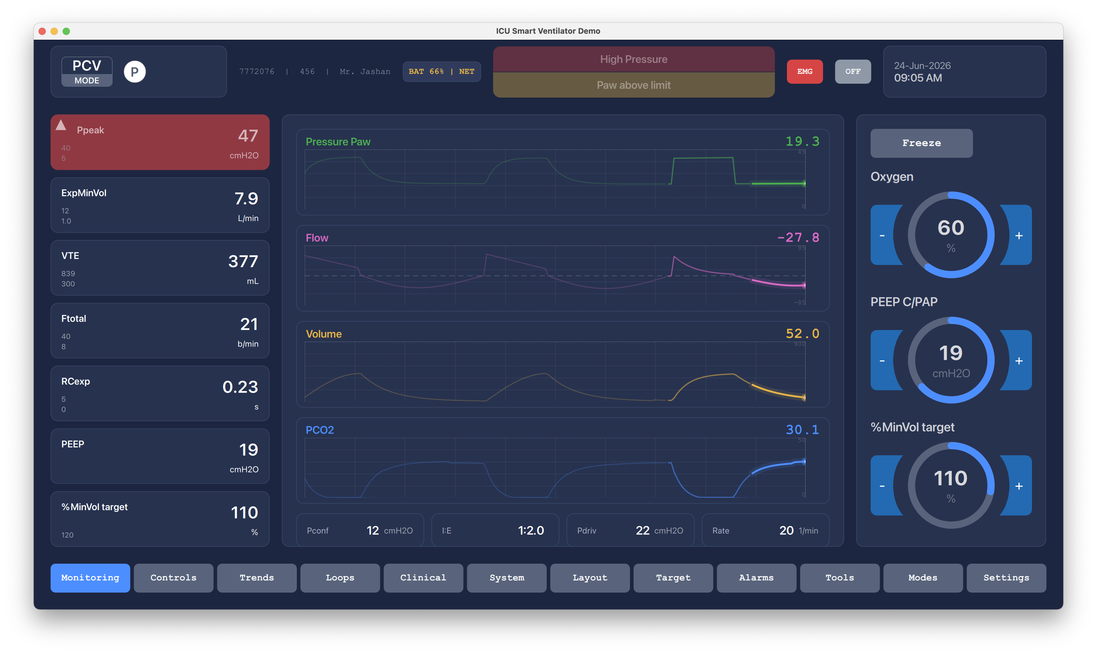 Alarm Muted State Qt/QML interface screenshot