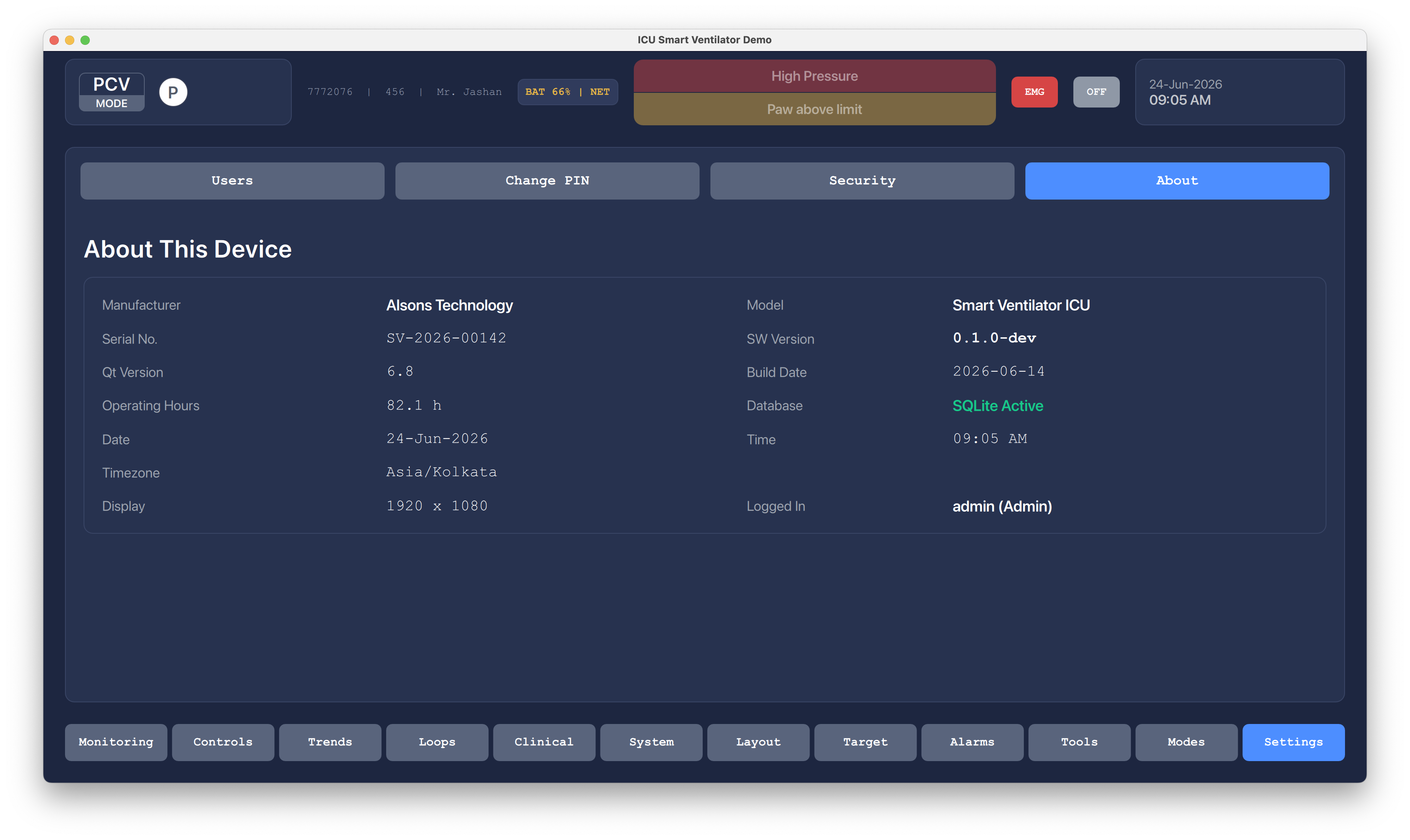 Service Workflow Qt/QML interface screenshot