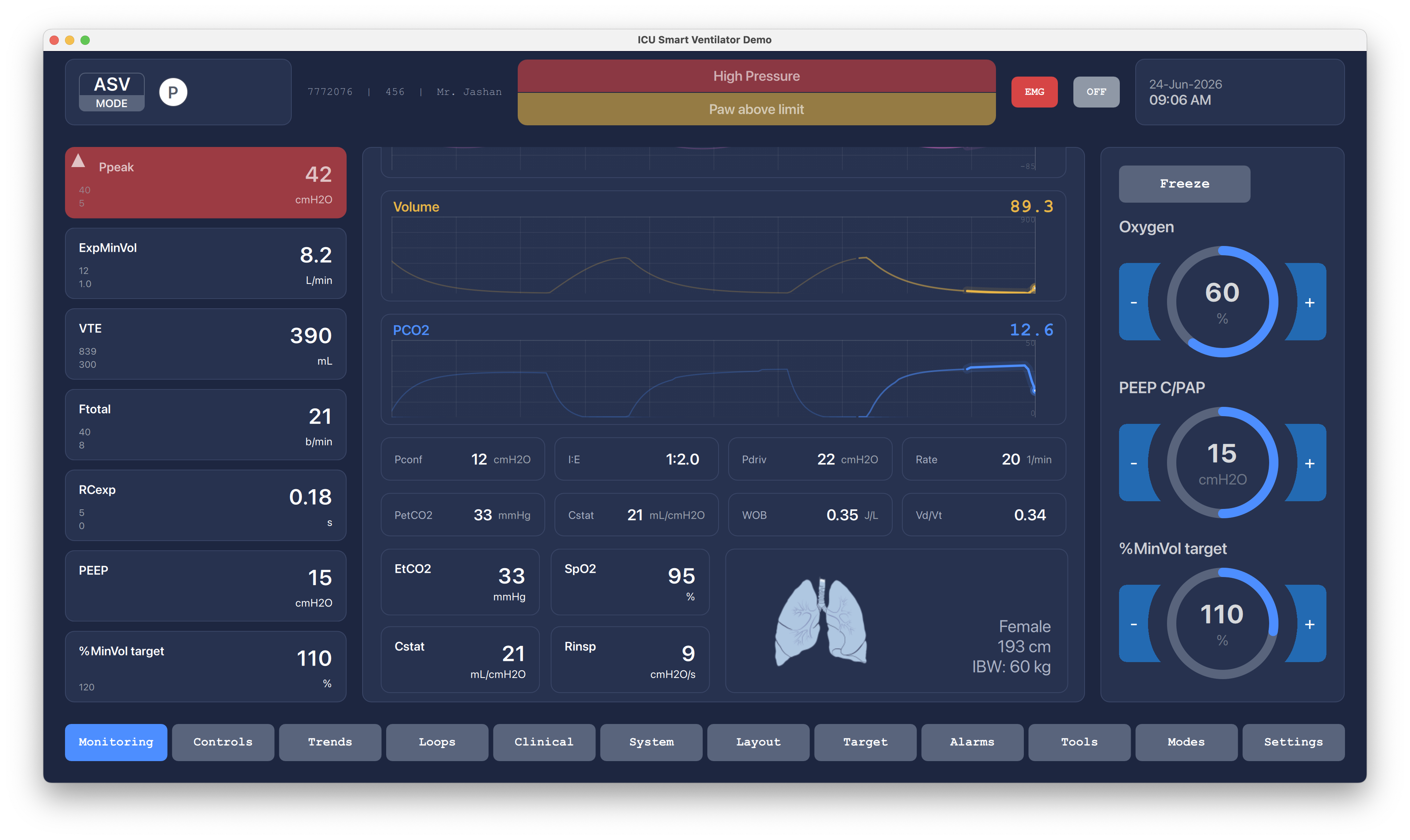 Complete Operator Console Qt/QML interface screenshot