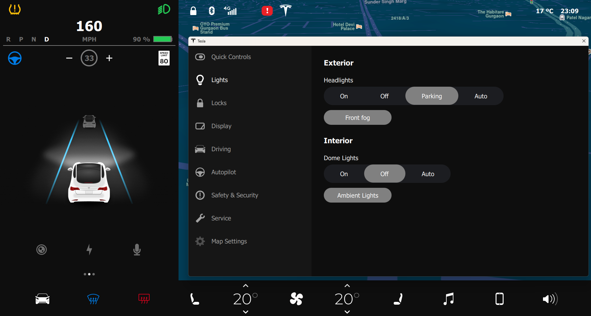 Quick Controls: Lights Qt/QML interface screenshot
