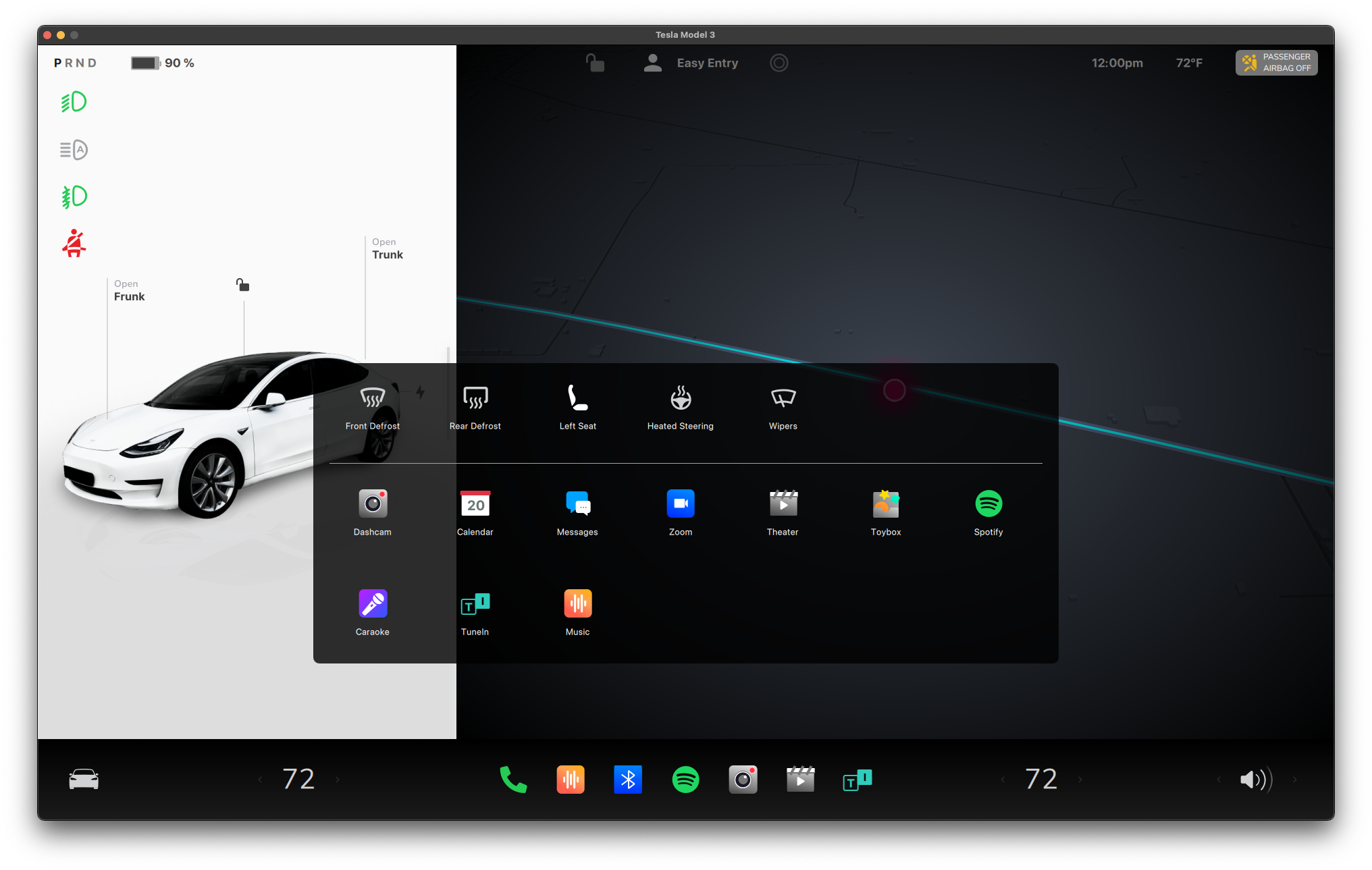 App Launcher Over Map Qt/QML interface screenshot